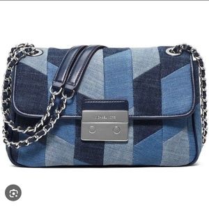 Michael Kors Denim Patchwork Handbag, blue, size OS